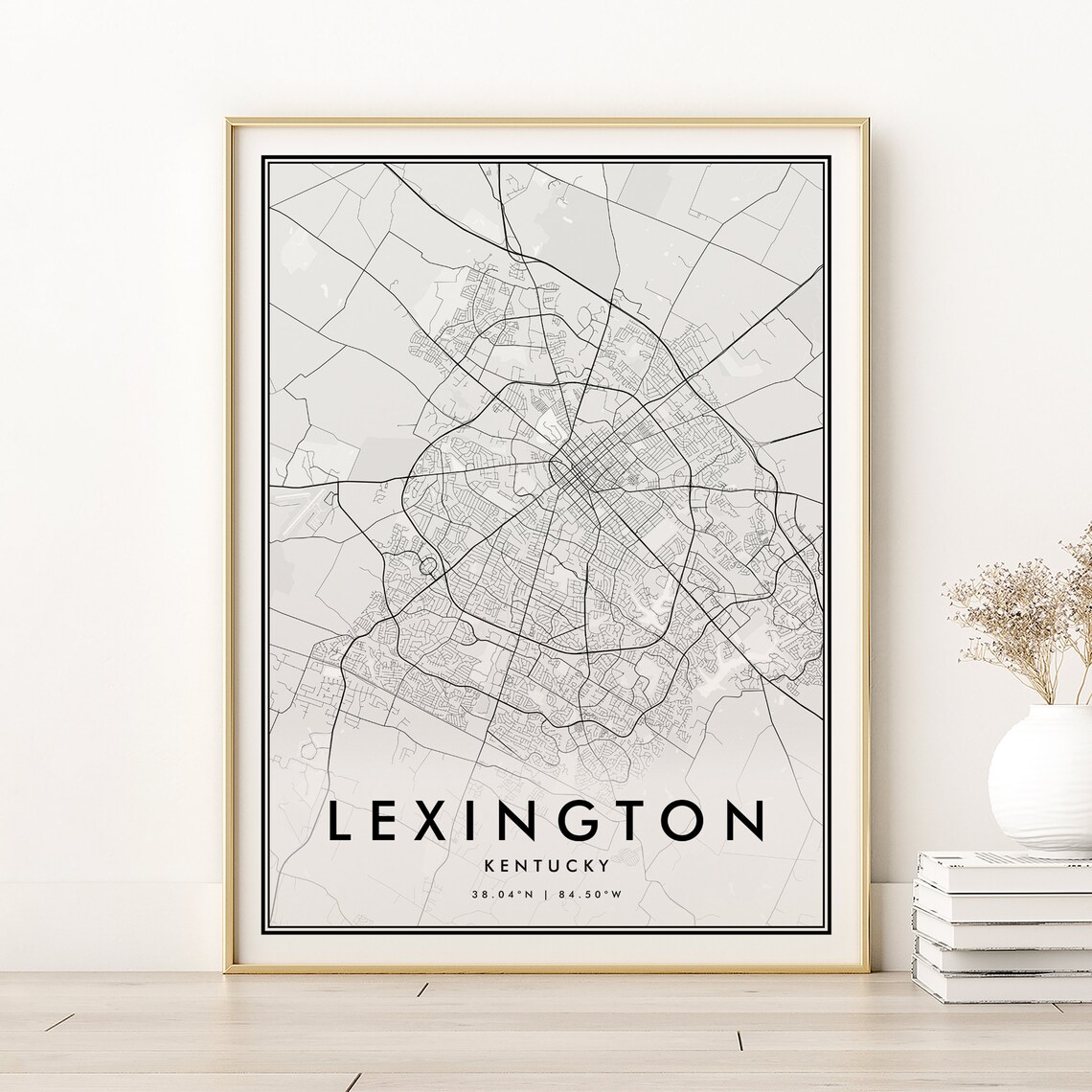 Lexington Map Print, Modern Kentucky Travel Poster