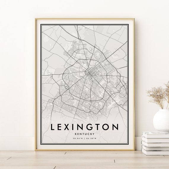 Lexington Map Print, Modern Kentucky Travel Poster