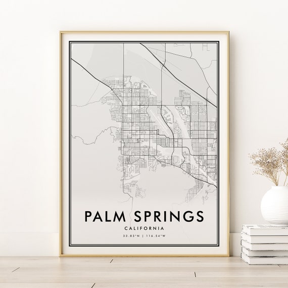 Palm Springs Map Print, Personalized Street Poster
