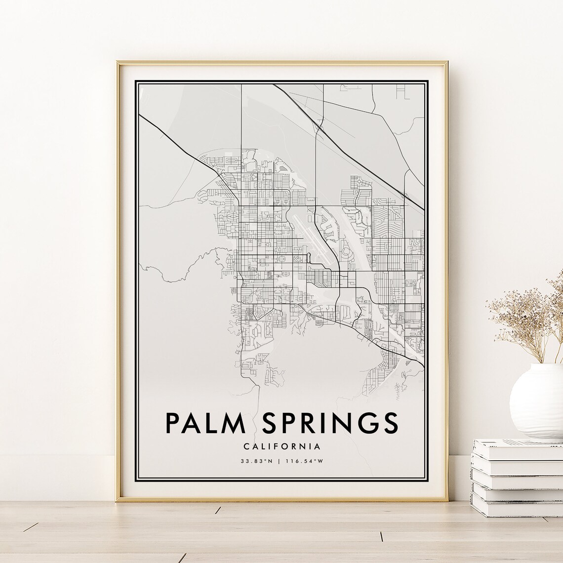 Palm Springs Map Print, Personalized Street Poster