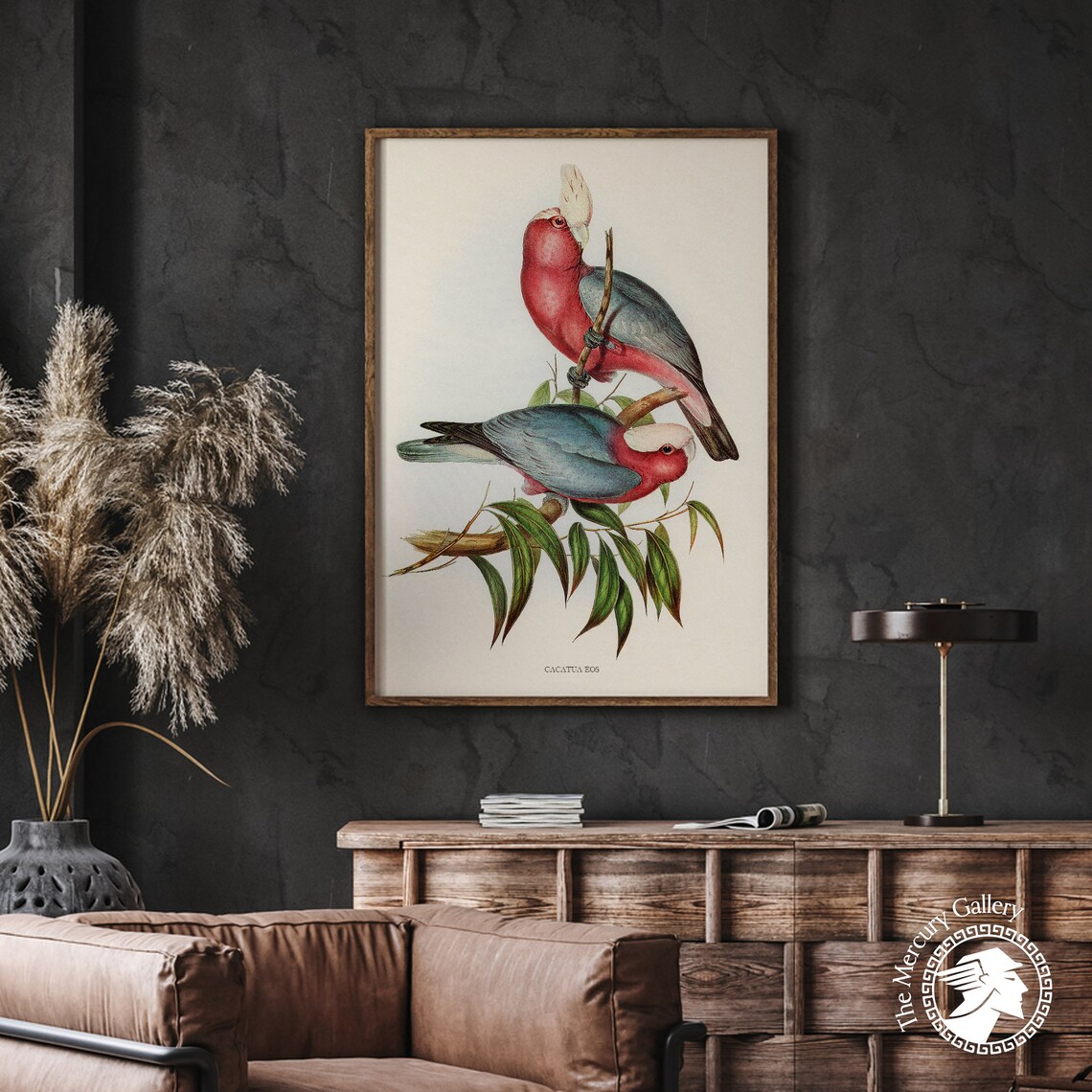 Vintage Galah Rose-Breasted Cockatoo Pair Antique Bird Art Print - Image 3