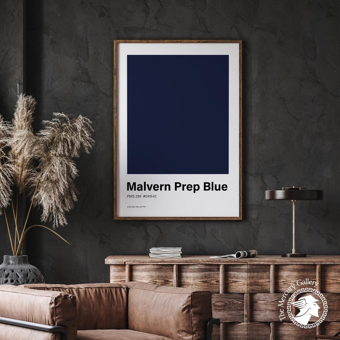 Malvern Prep Blue Color Palette Swatch Minimalist Navy Wall Art Poster - Image 3