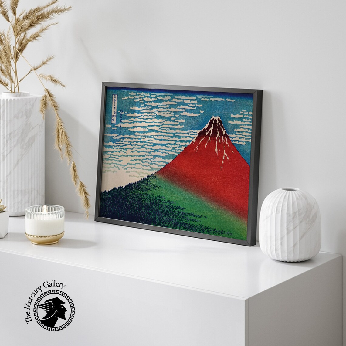 Hokusai Red Fuji Fine Wind Clear Morning Mount Fuji Woodblock Poster - Image 3