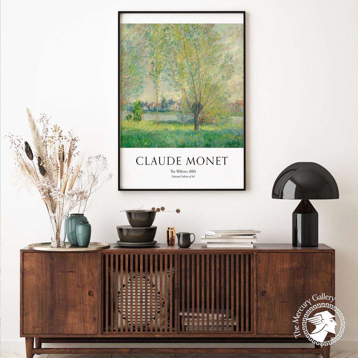 Claude Monet The Willows 1880 Pastel Meadow Spring Village Poster - Image 5
