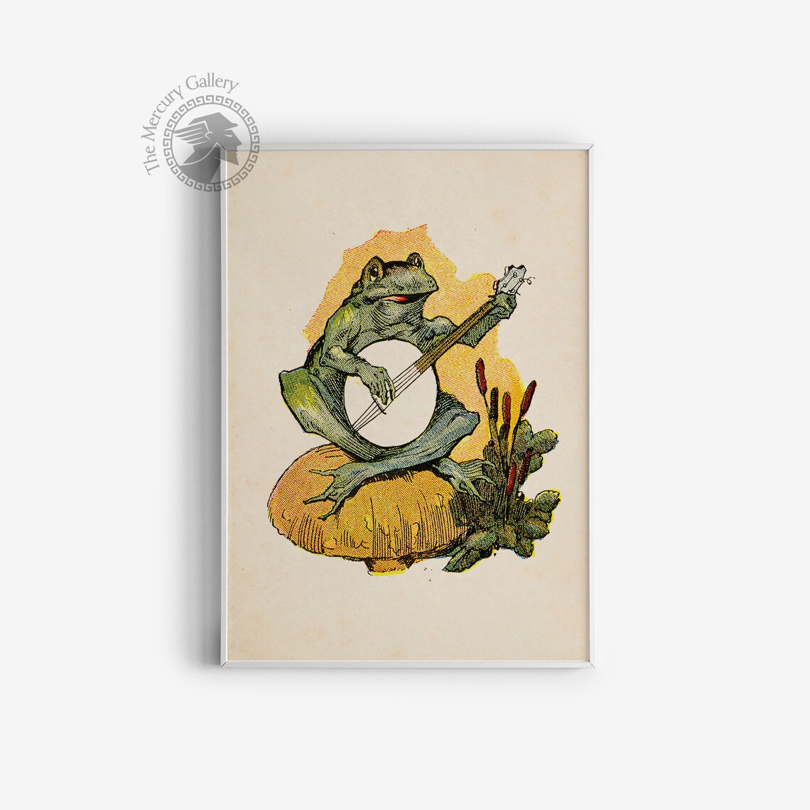 Frog Playing Violin In The Moonlight, Vintage Art Print - Image 3