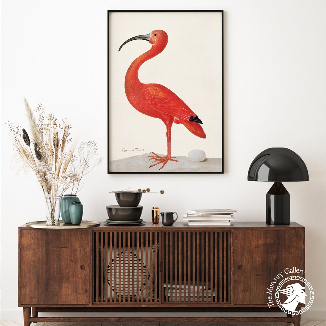 Scarlet Ibis Bird With Egg, Vintage Bird Art Print - Image 6