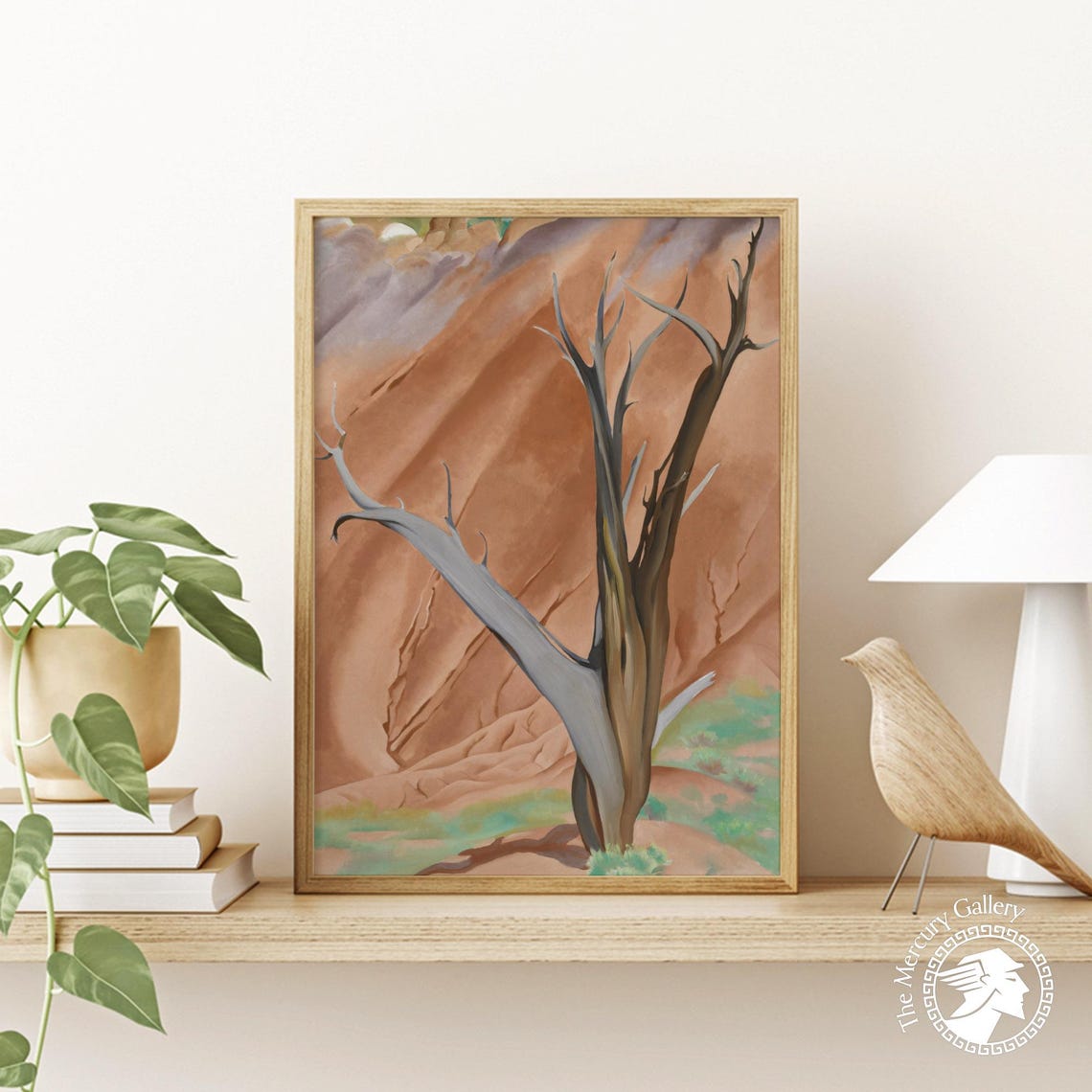 Georgia O'Keeffe Gerald's Tree Dead Trunk Desert Cliffs Art Print