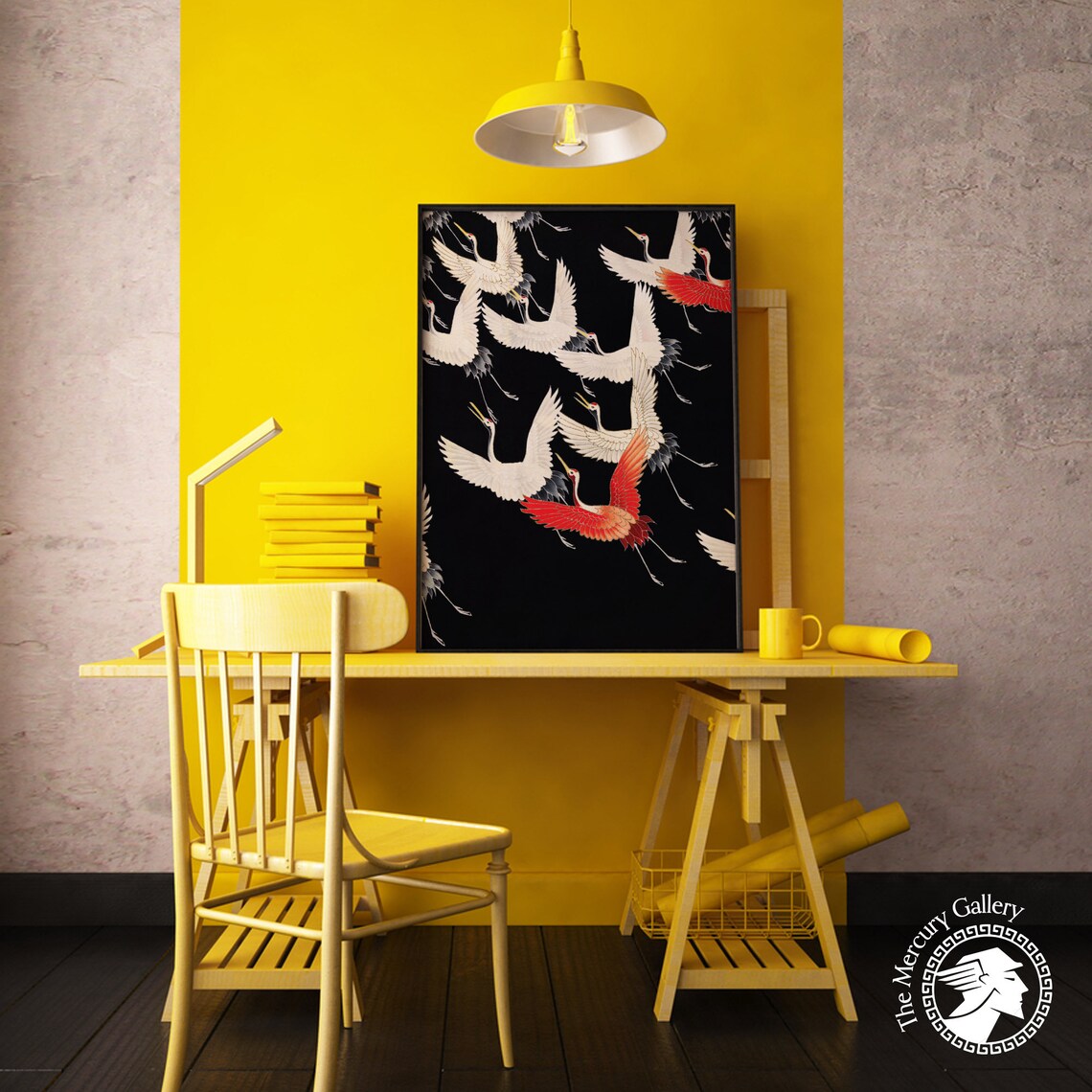 Flying Birds Vintage Oriental Animal Art Print - Image 5