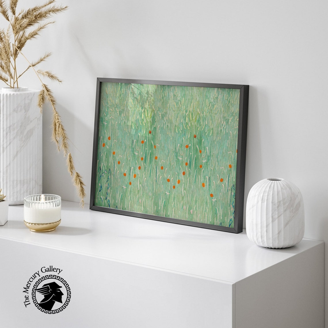 Vincent Van Gogh Green Poppy Field Meadow Impressionist Art Print - Image 2