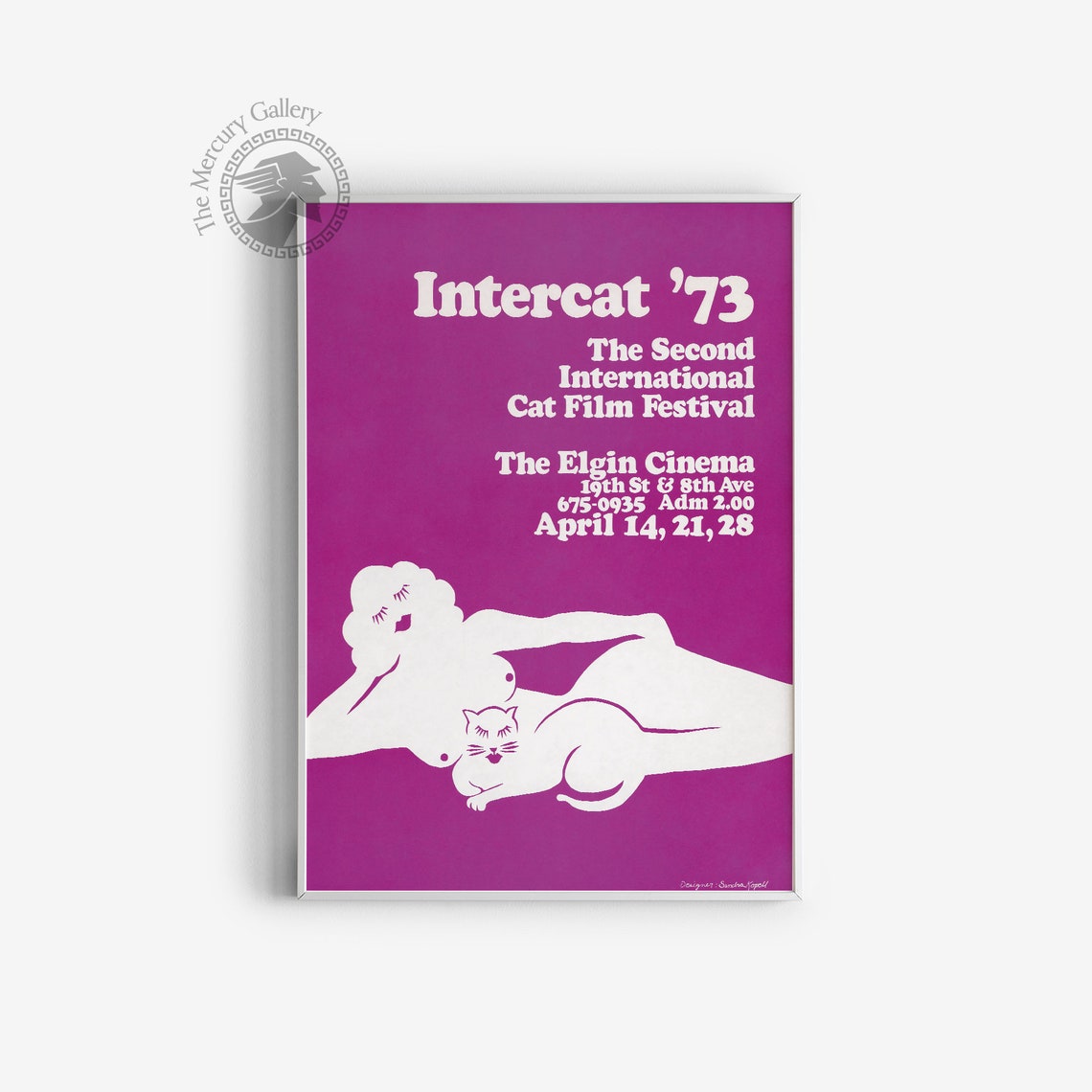 Intercat International Cat Film Festival Poster Prints Purple Poster Vintage Nude Poster Nyc Retro Advertising Wall Art - Image 3