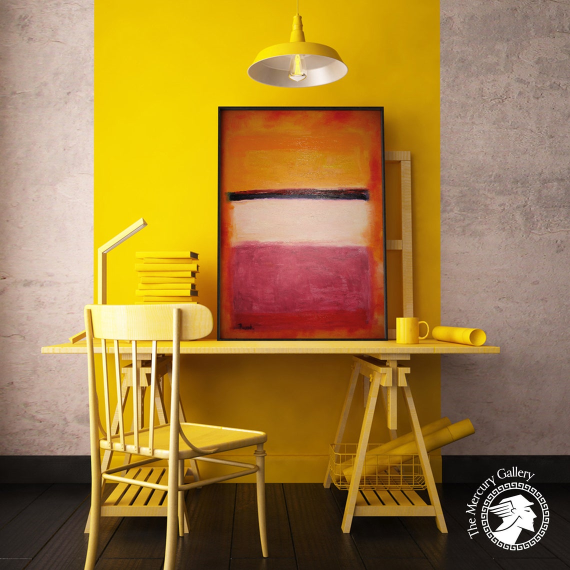 Mark Rothko Orange Over Purple Magenta Color Field Abstract Poster - Image 4