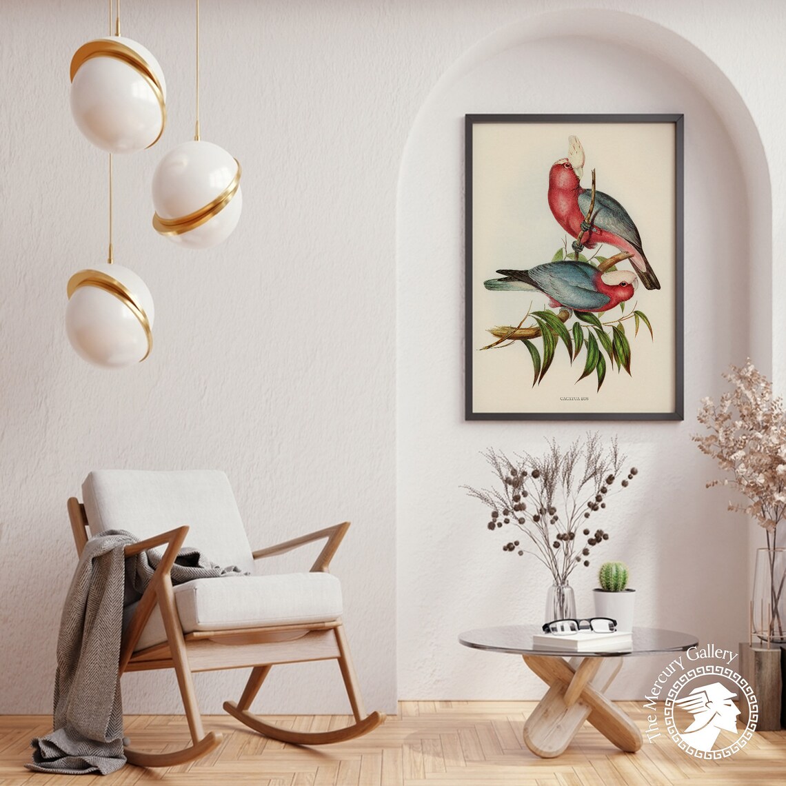 Vintage Galah Rose-Breasted Cockatoo Pair Antique Bird Art Print - Image 6