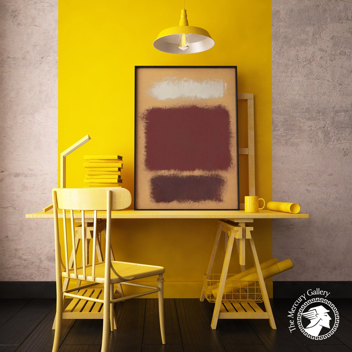 Mark Rothko Dark Maroon Blocks On Beige Moody Abstract Art Poster - Image 4