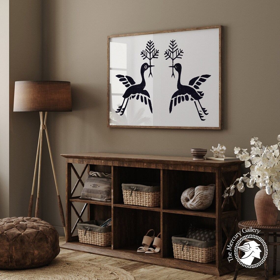 Taguchi Tomoki Birds Poster, Vintage Japanese Decor - Image 2