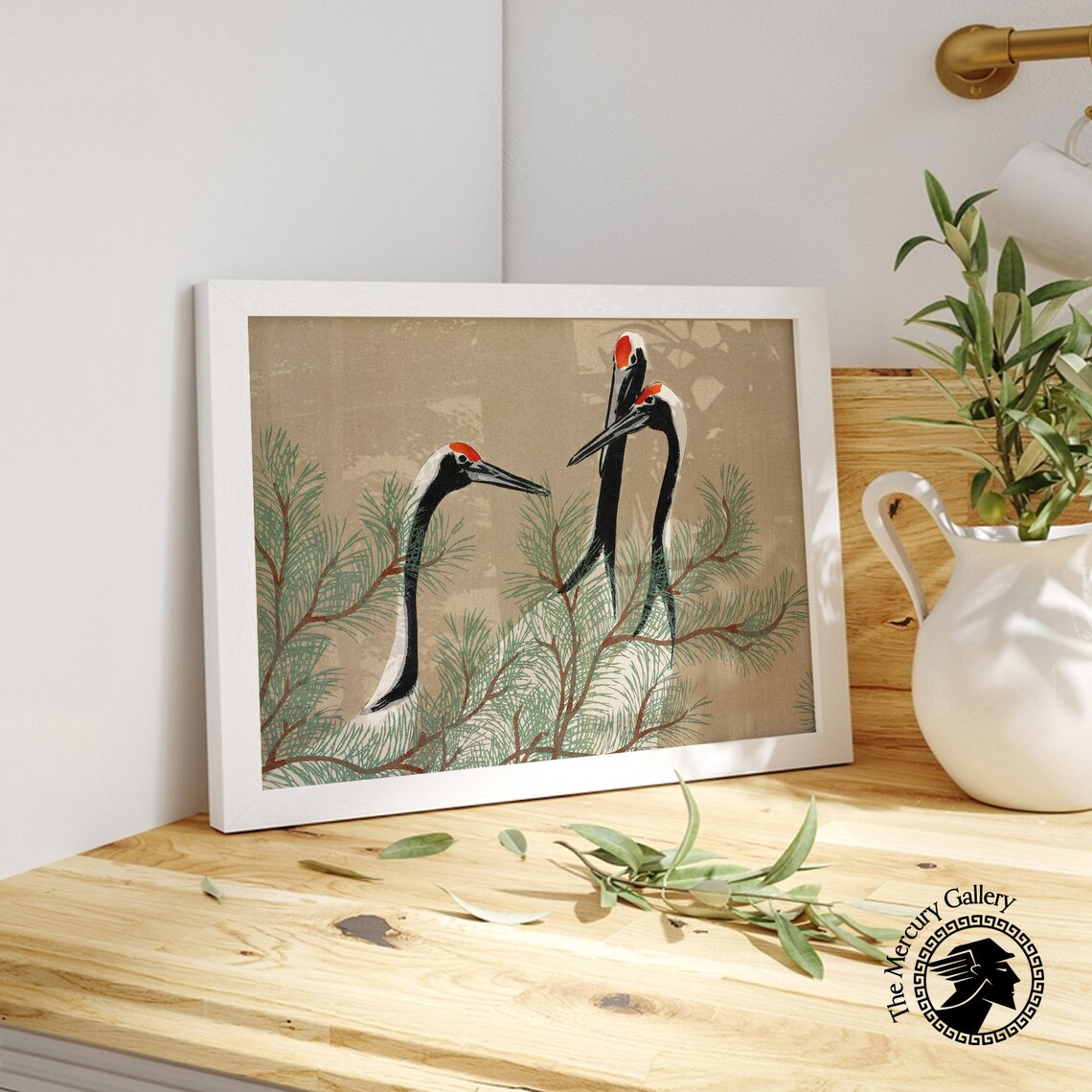 Cranes by Kamisaka Sekka, Japanese Vintage Poster - Image 5