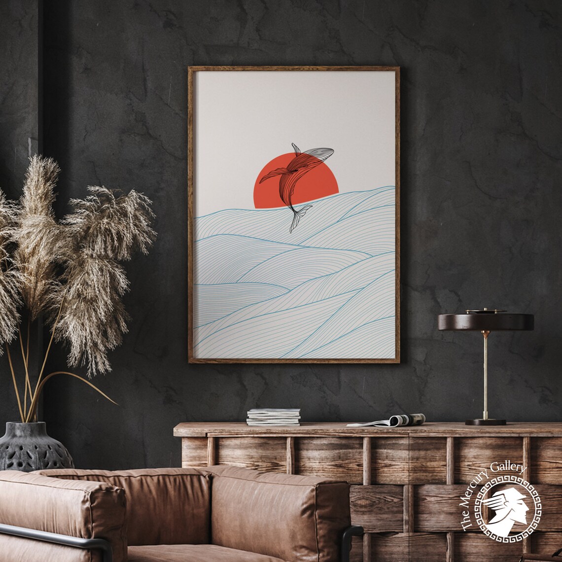 Humpback Whale Line Art Art Print, Ocean Waves - Image 5