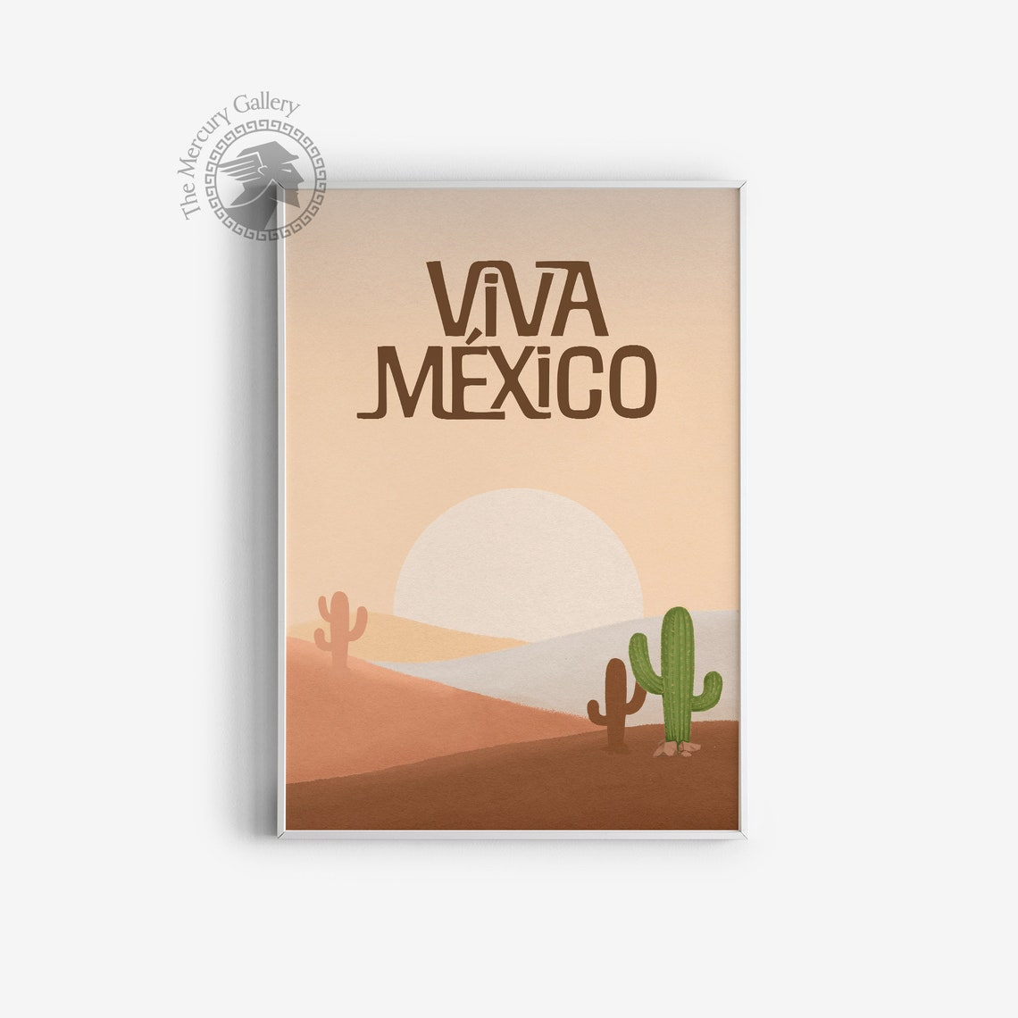 Viva Mexico Desert Cactus Sunset Modern Boho Travel Poster Wall Print - Image 4