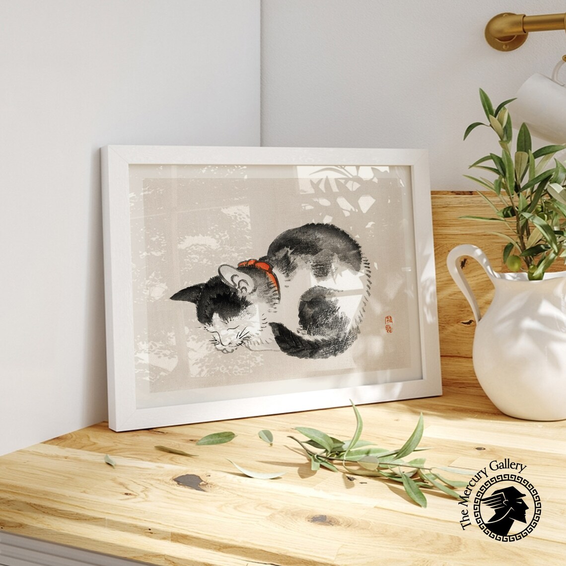 Sleeping Cat Vintage Japanese Print, Retro Wall Art - Image 5
