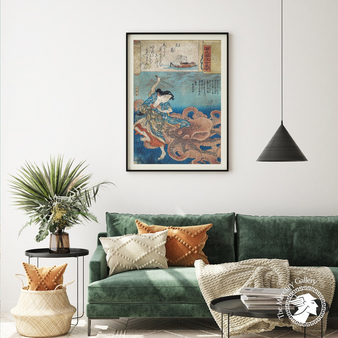 Tamakatzura Tamatori Attacked by an Octopus, Vintage Poster - Image 4