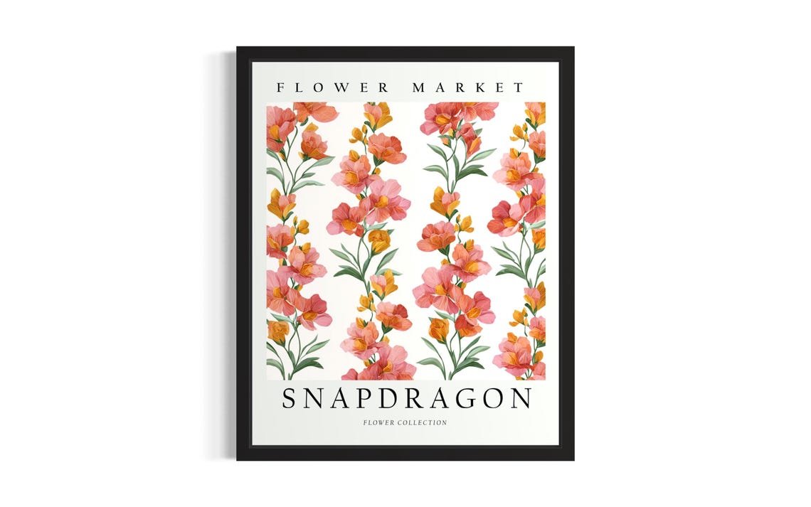 Flower Market Snapdragon Bloom Art 3D Paper Flower Collection Poster