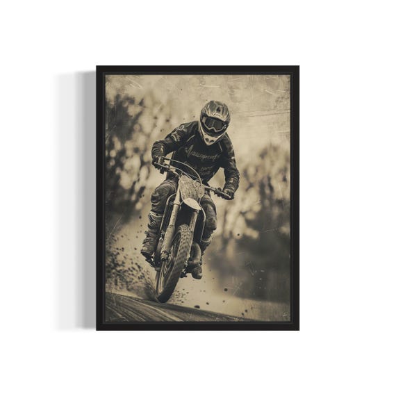 Supermoto Poster Art Print Vintage Gothic Wall Painting Decor Photo