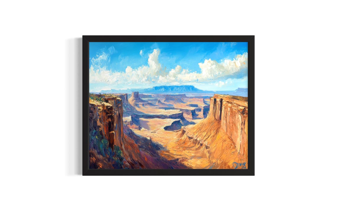 Grand Desert Canyon Panorama Red Rock Cliffs Southwest Art Poster