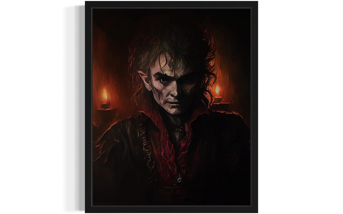 Sinister Goblin Like Villain By Candlelight Dark Portrait Poster