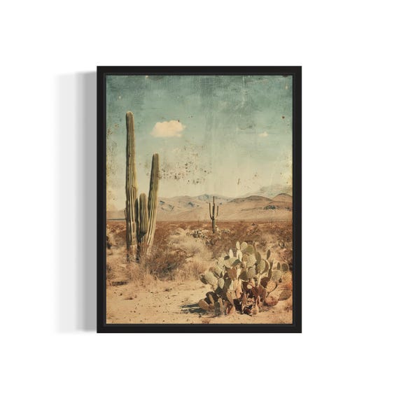 Desert Landscape Poster Art Print Vintage Gothic Wall Art Painting Decor Photo