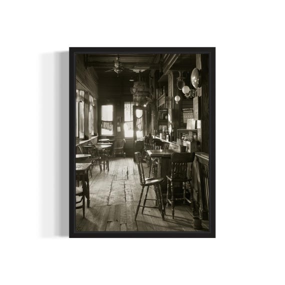 Western Saloon Poster Art Print Vintage Gothic Wall Art Painting Decor Photo