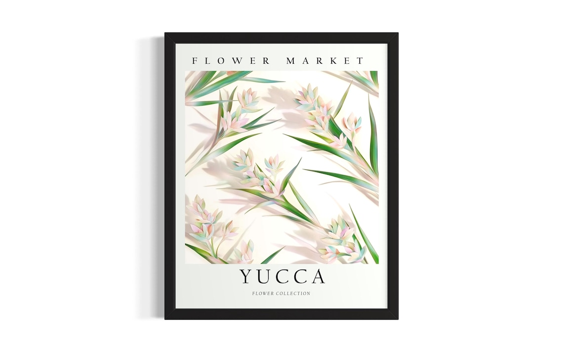 Flower Market Yucca Bloom Art 3D Paper Flower Collection Poster