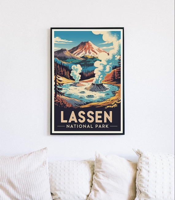 Lassen National Park Steaming Volcanic Vents California Travel Poster