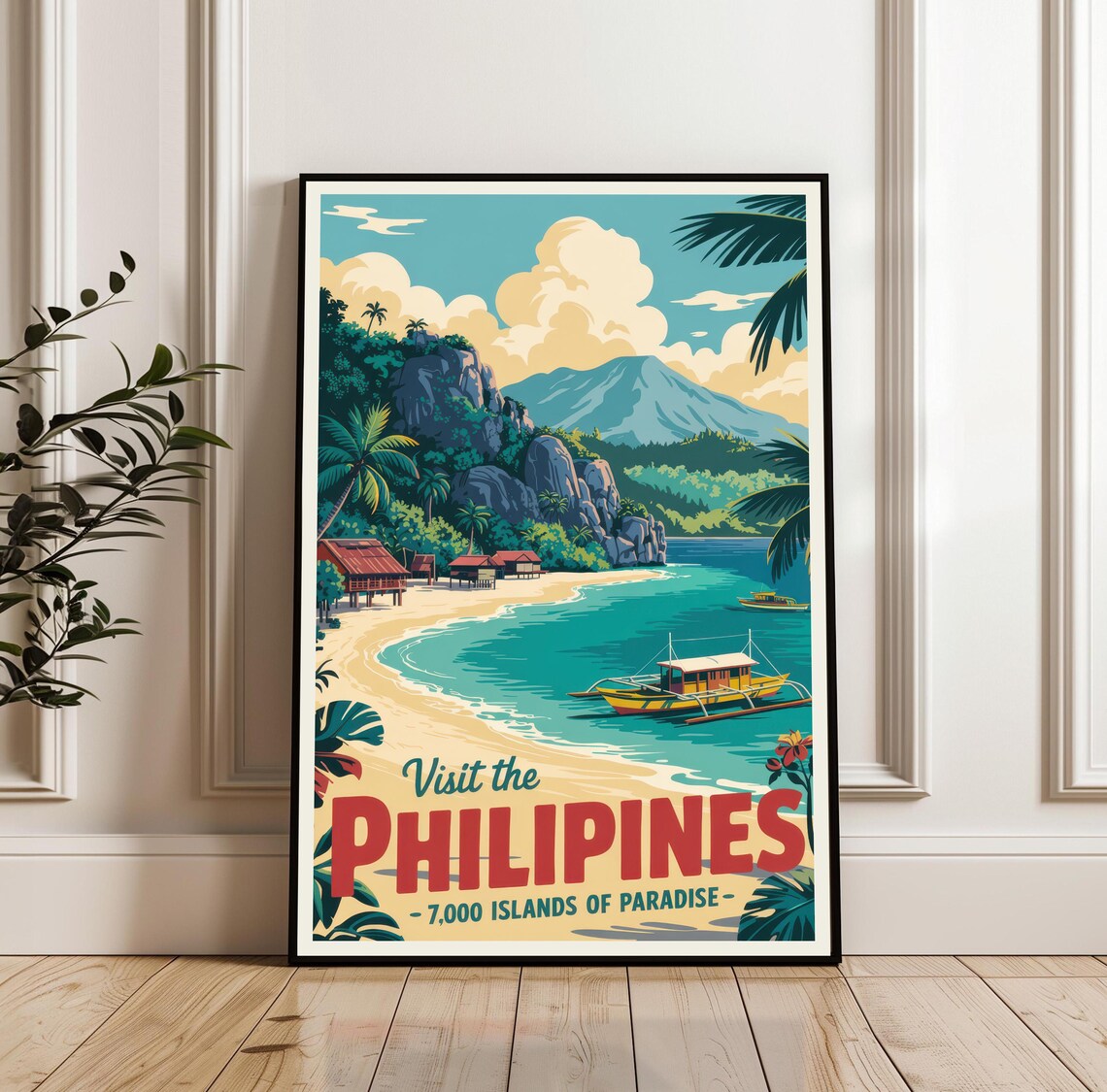 Visit The Philippines 7000 Islands Of Paradise Vintage Travel Poster