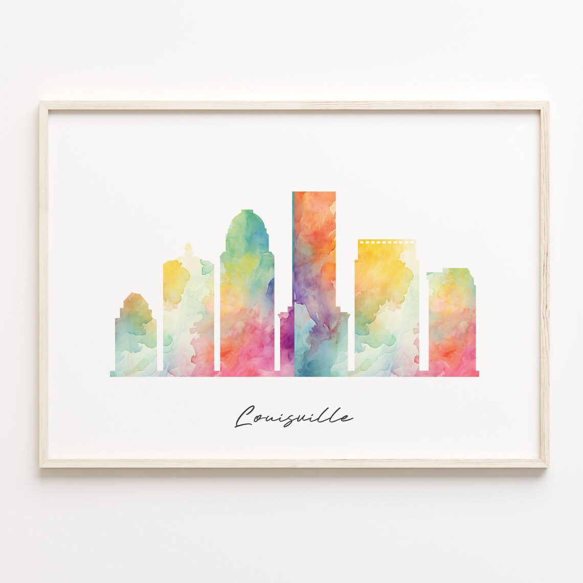 Louisville Kentucky Watercolor Skyline Cityscape Travel Gift Poster