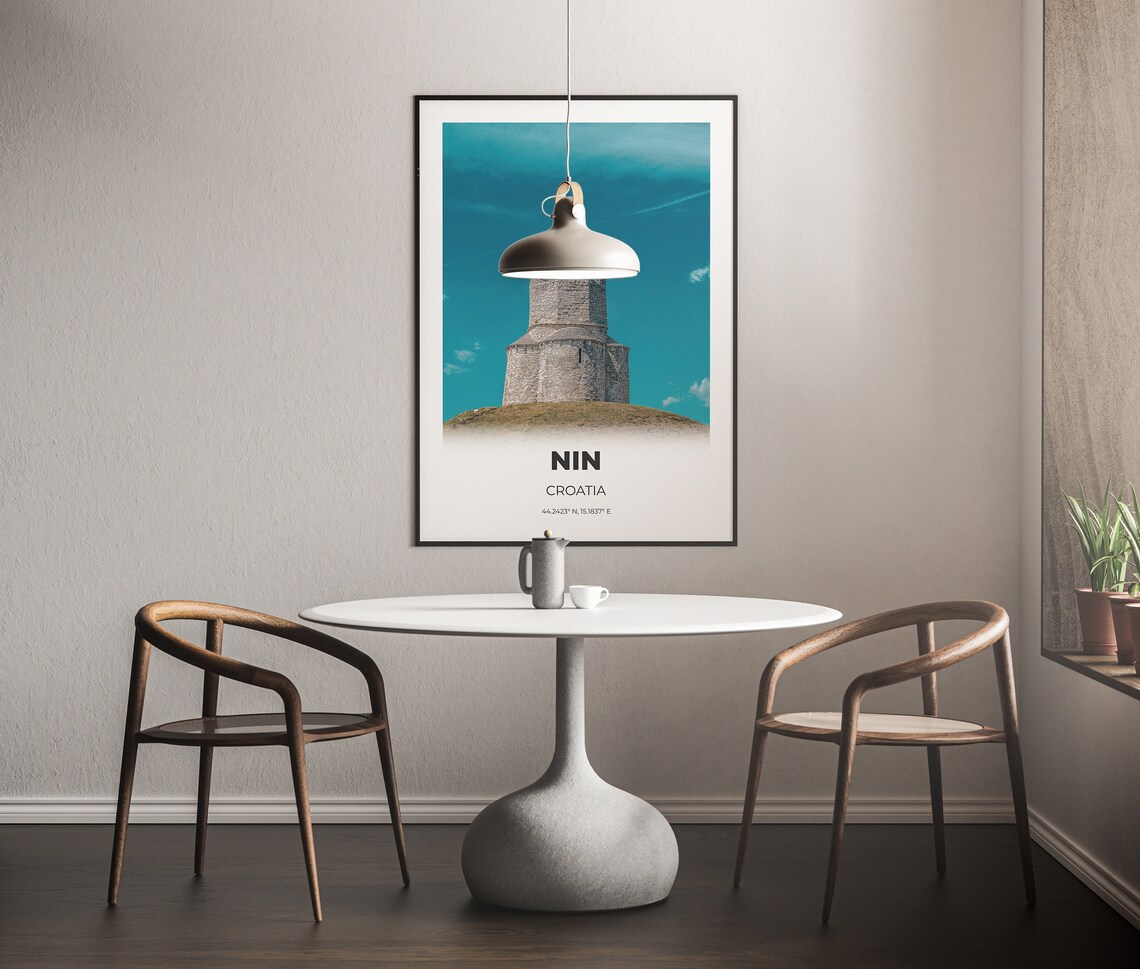 Zadar City Travel Poster, Dalmatia Office Decor