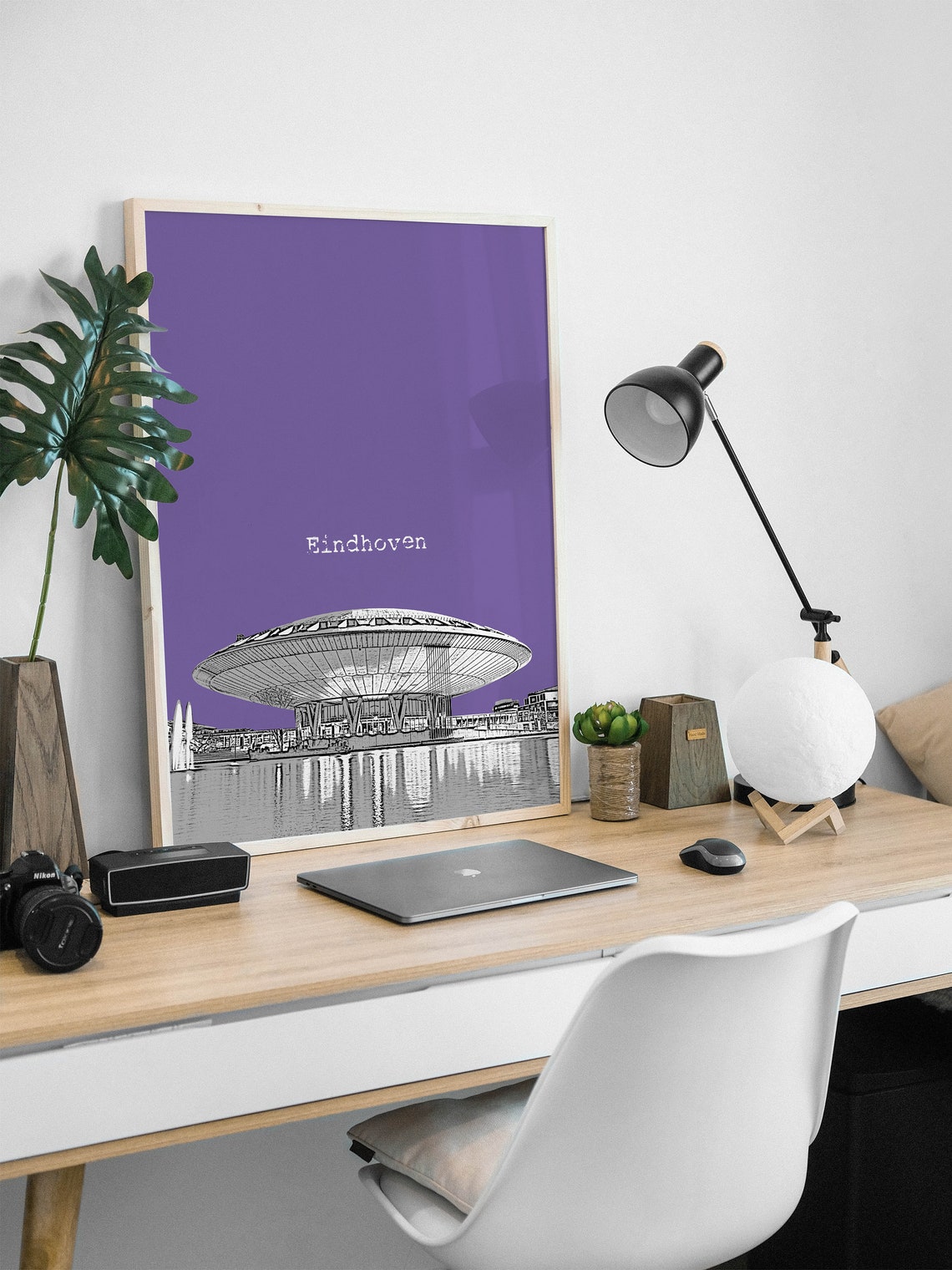 Eindhoven Evoluon Saucer Purple Pop Art Holland Landmark Poster - Image 2
