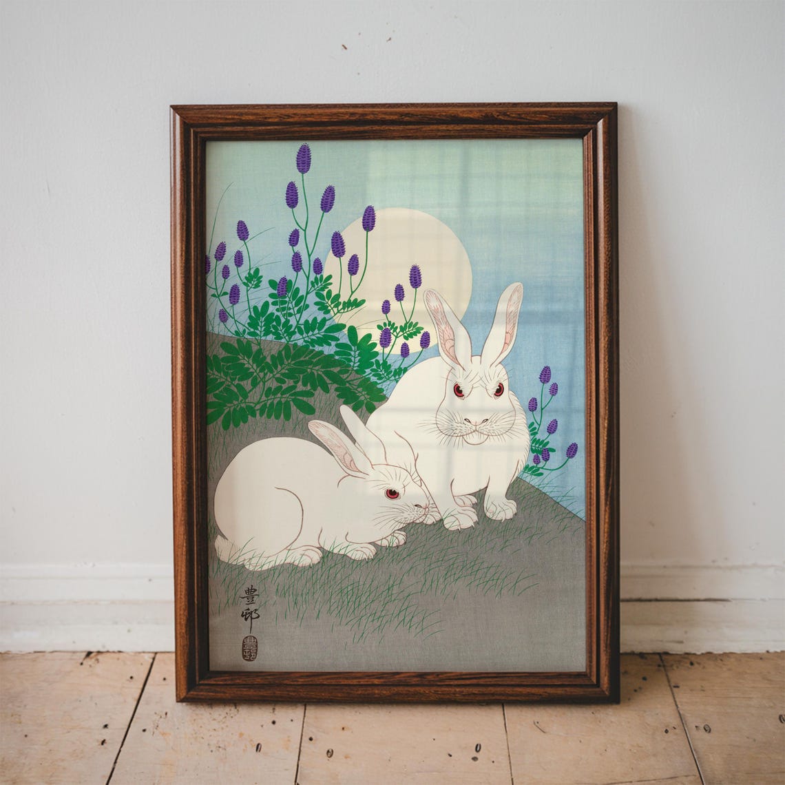 Vintage Japanese Art Ohara Koson Rabbit Print Wall House Decor Prints Japan