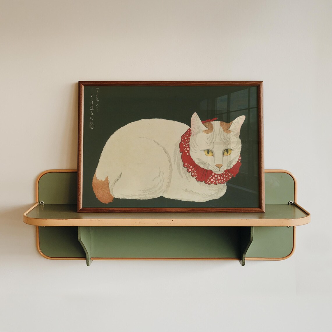 Takahashi Hiroaki Shironeko White Cat Japanese Woodblock Art Print