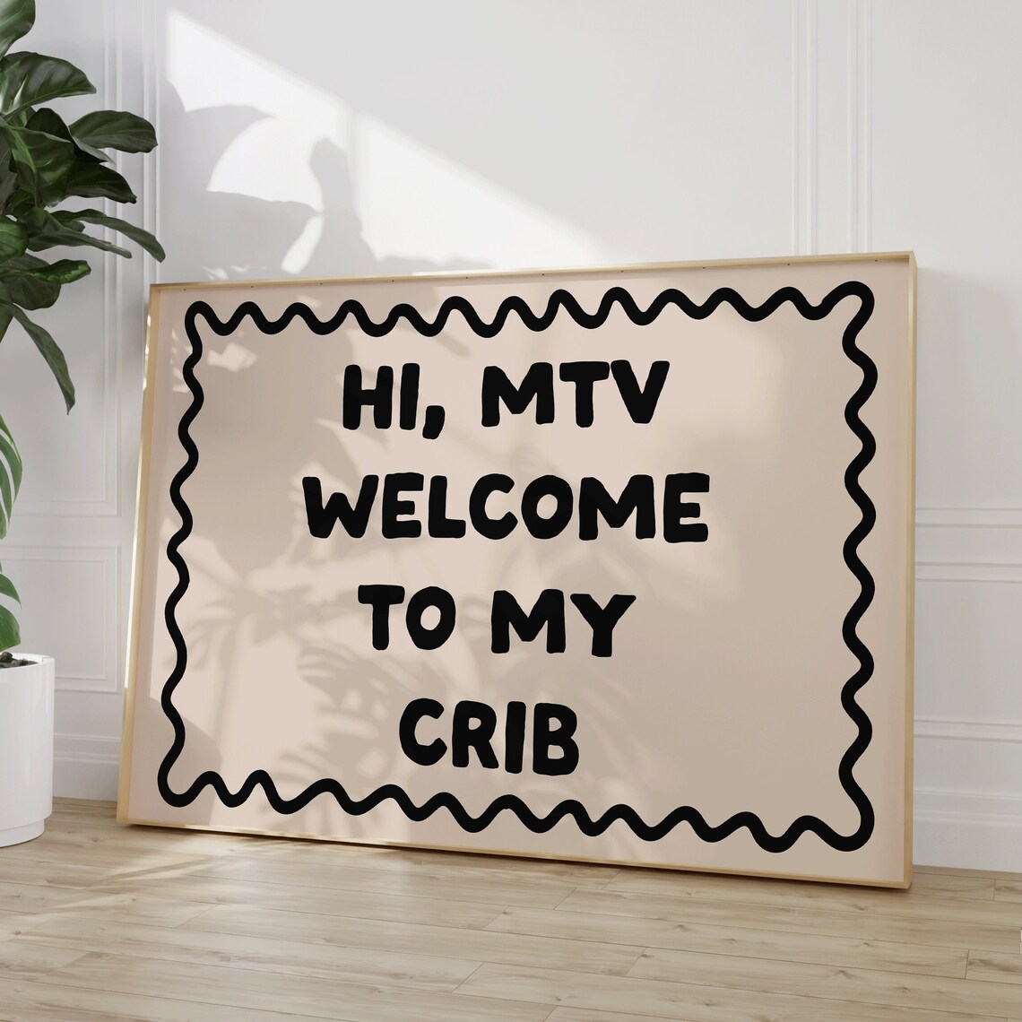 Hi Mtv Welcome To My Crib Art Print Preppy Apartment Art Poster Trendy Cool Apartment Art Dorm Decor Cool Living Room Art Decor Funky