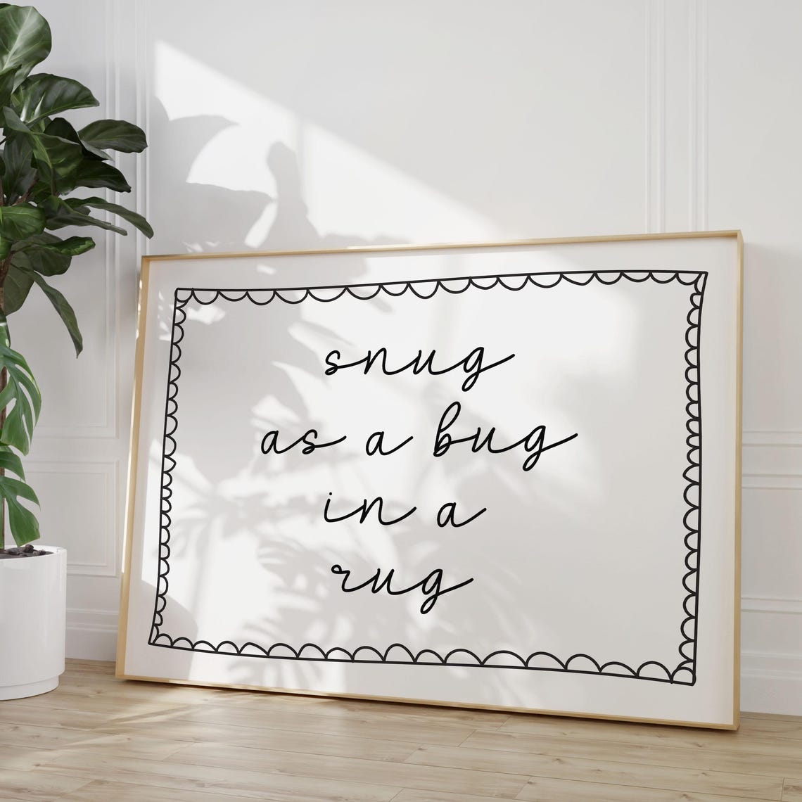 Snug as a Bug in a Rug Handwritten Nursery Rhyme Quote Poster