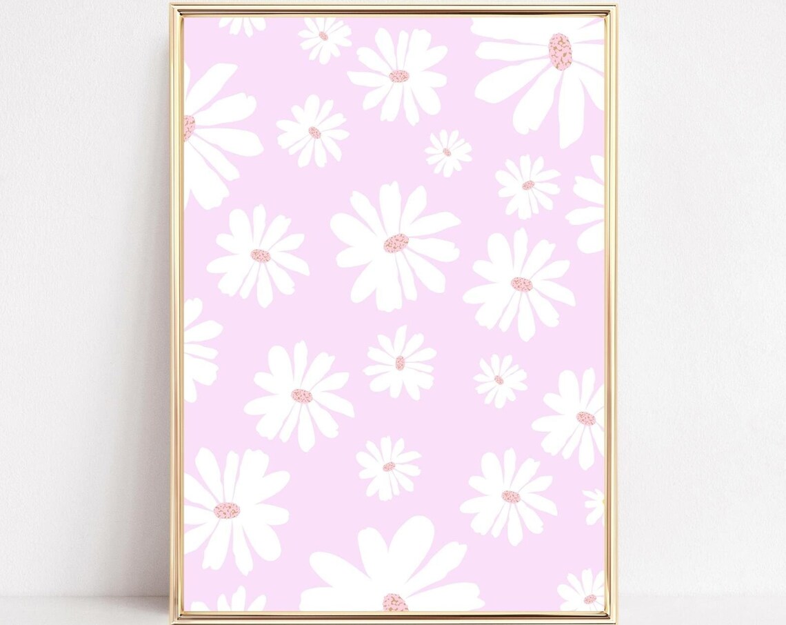 Daisy Art Print, Boho Botanical Floral Poster