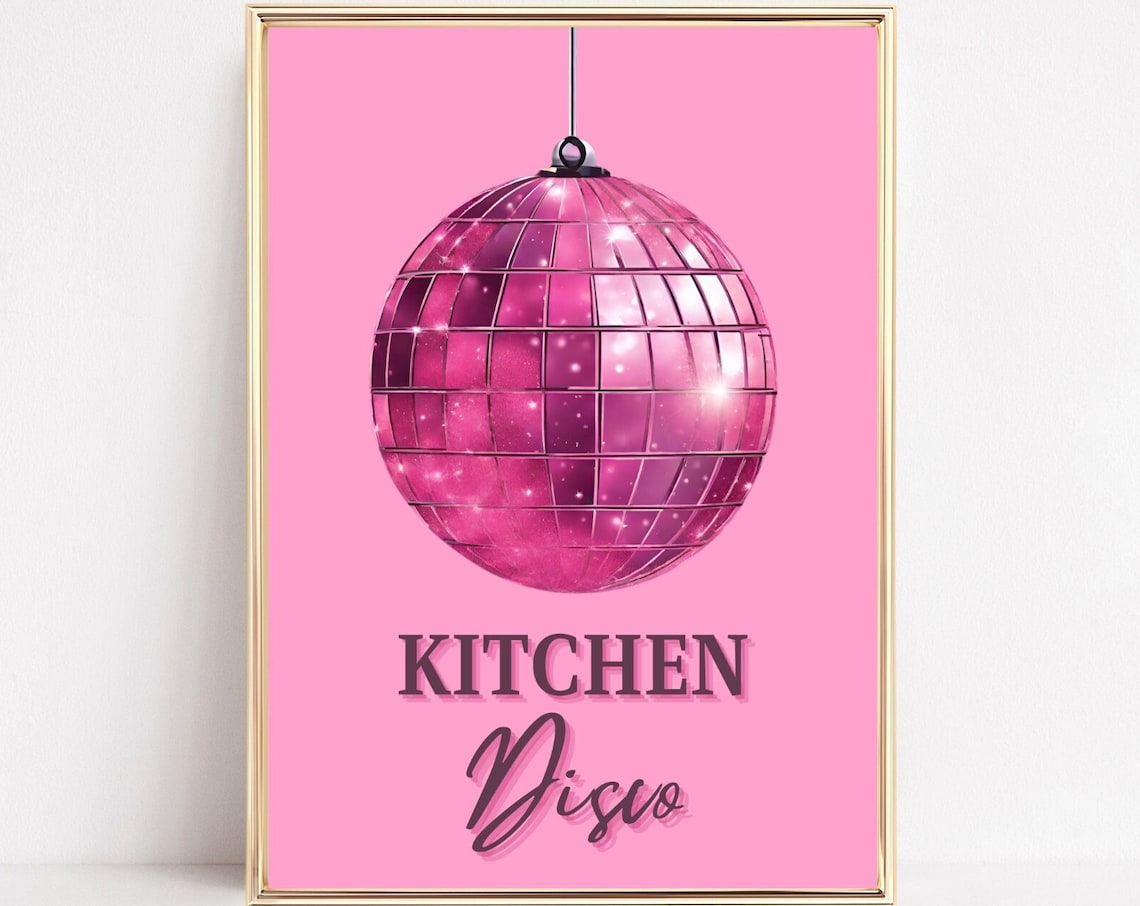Kitchen Disco Poster Print, Retro Style Decor
