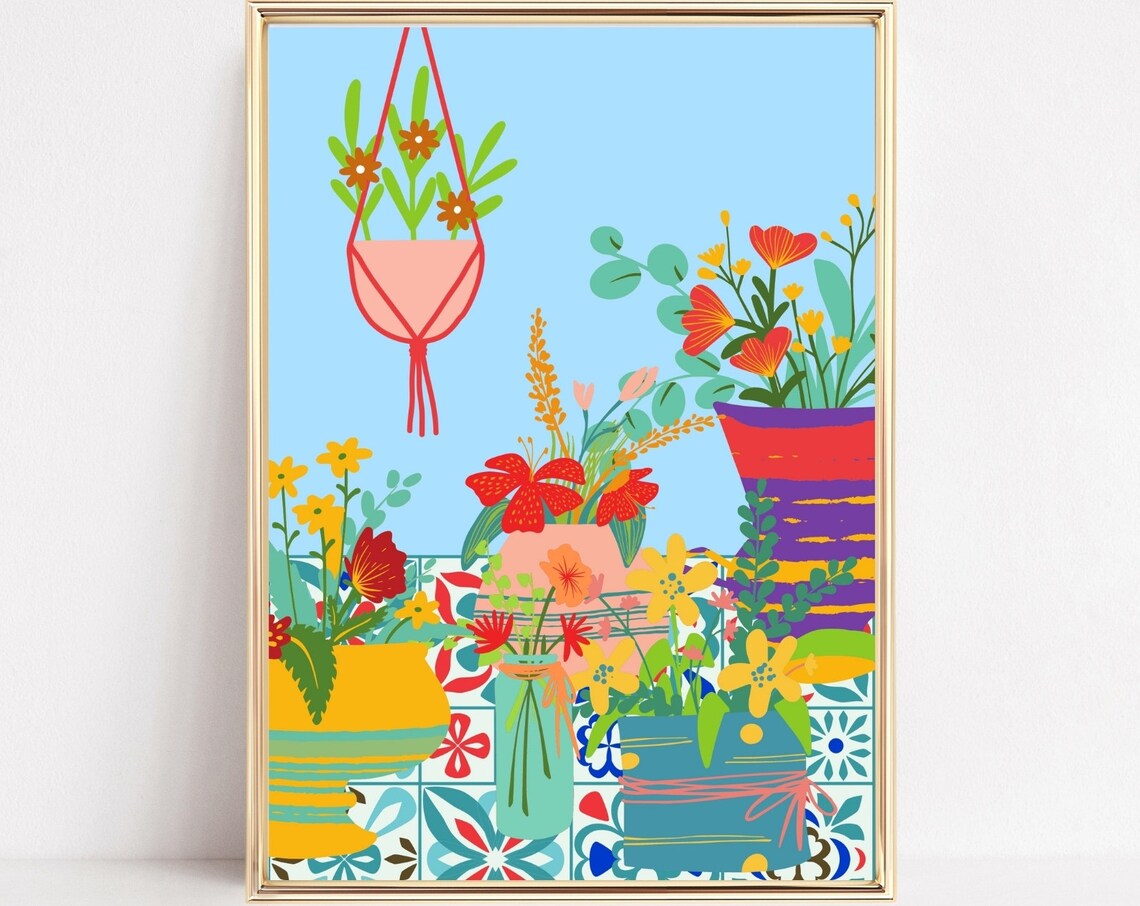 Flower In Vases Botanical Spring Flowers Art Print
