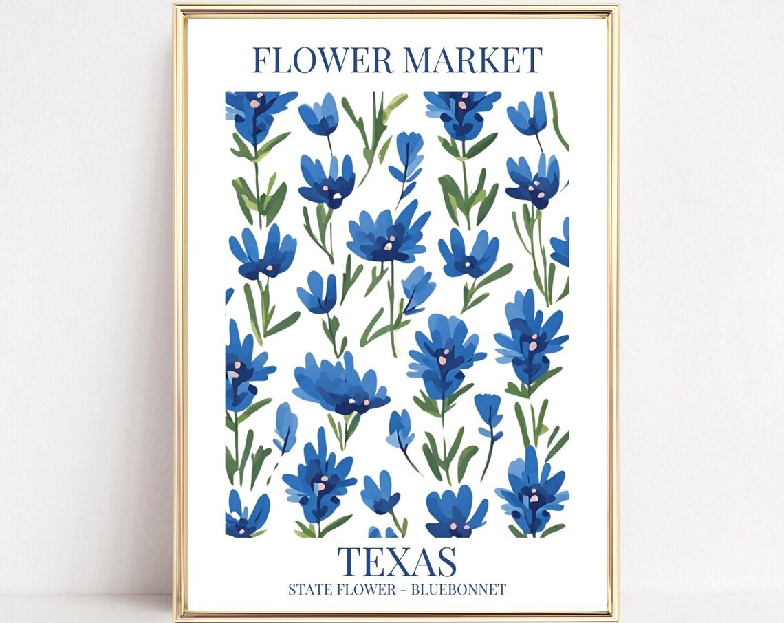 Texas Bluebonnet Flower Market Art Print