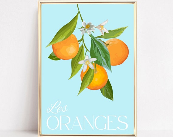 Les Oranges Botanical Fruit Market Art Print