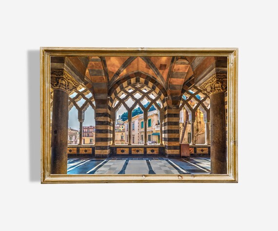 Amalfi Cathedral Cloister Moorish Arches Italy View Art Poster