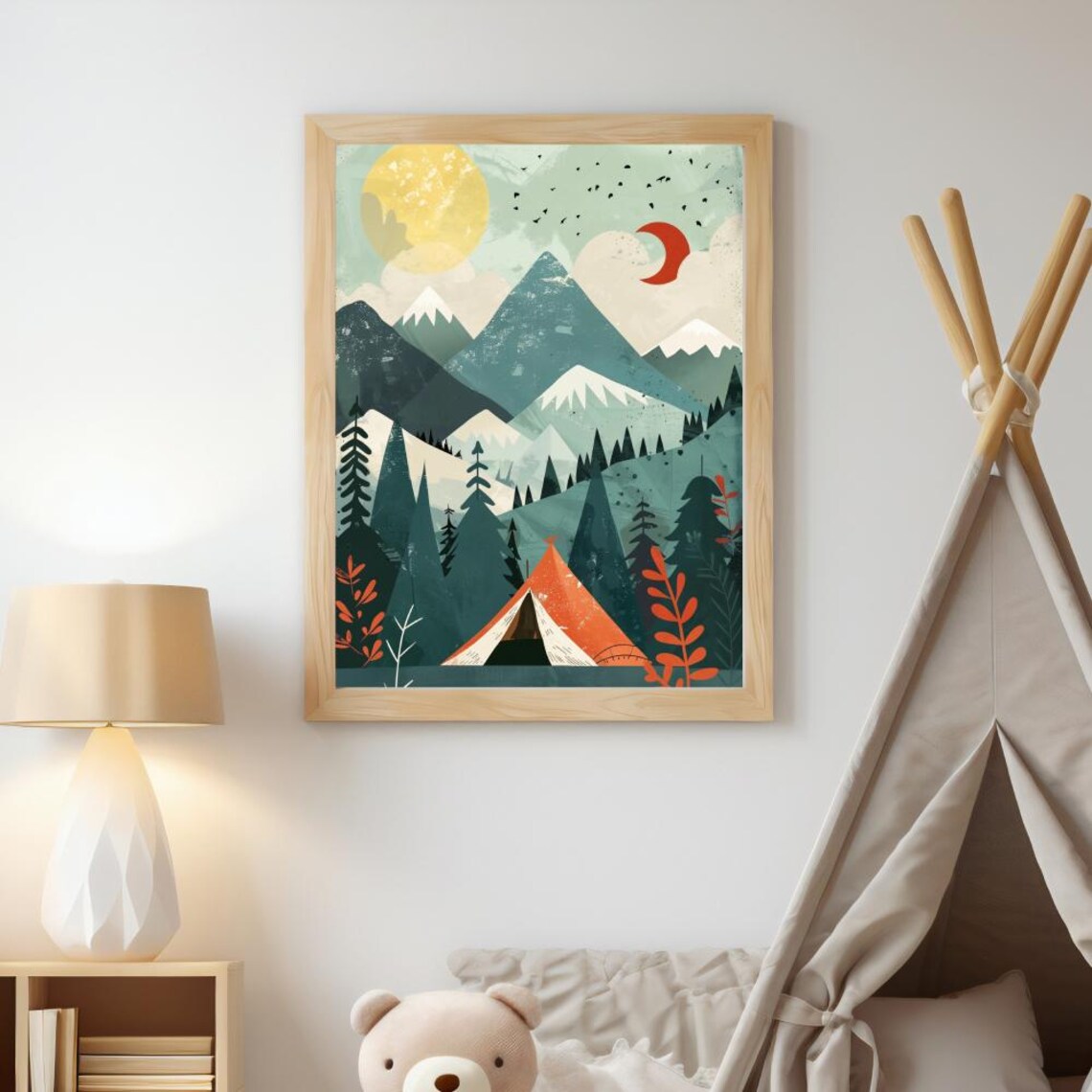 Camping Wall Art, Mountain Adventure Nursery Decor - Image 2