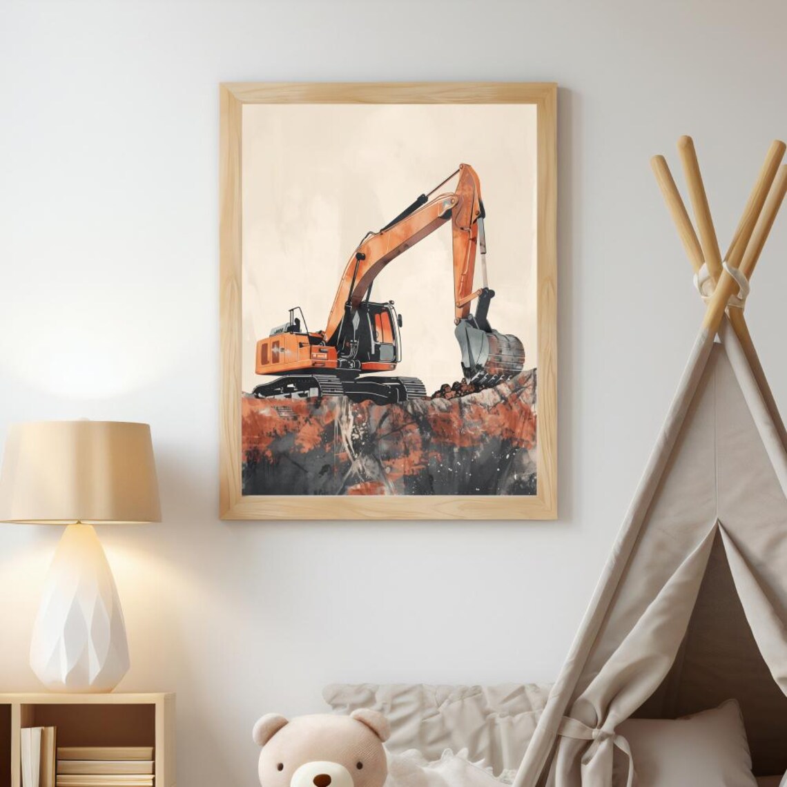 Digger Wall Art, Construction Truck Nursery Decor - Image 3