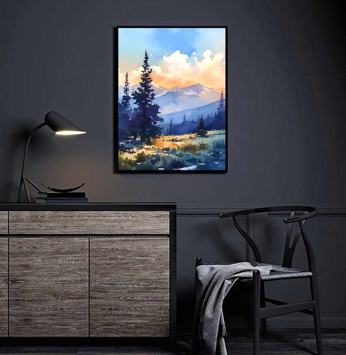 Uinta Mountains Sunrise Watercolor Art Print - Image 2