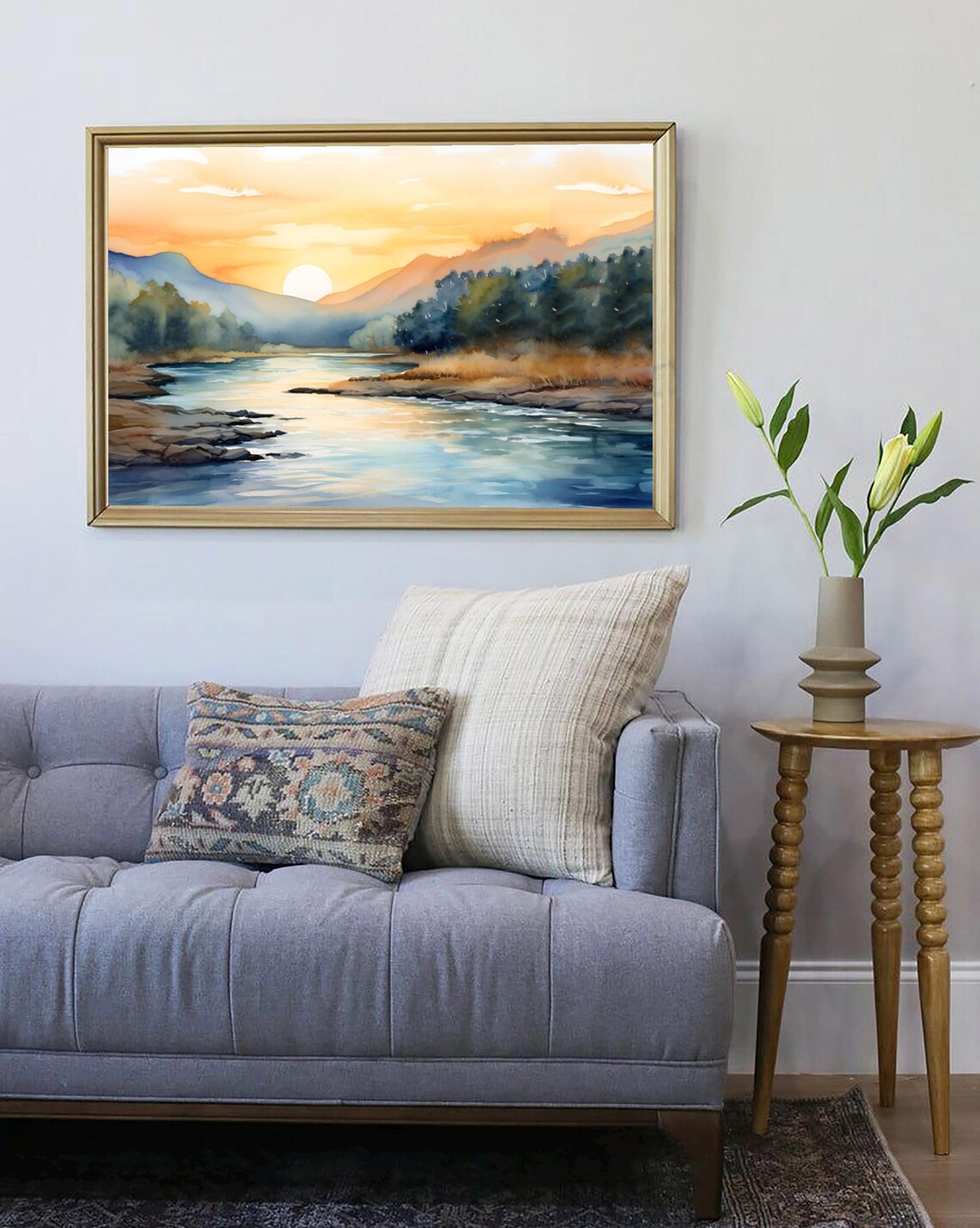Roanoke River Watercolor Art Print, Blue Ridge Mountains - Image 4