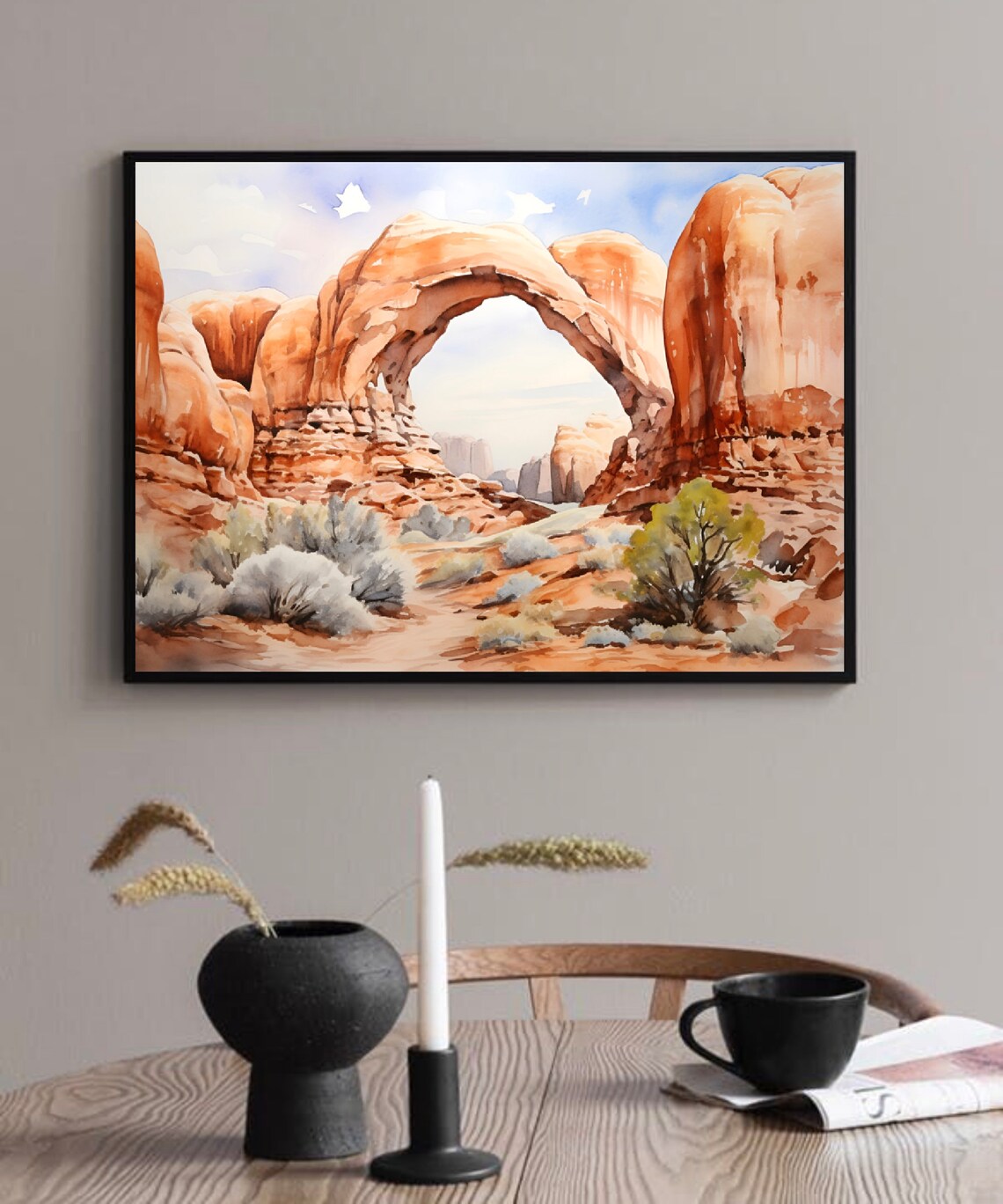 Double Arch Mountain Painting, Utah Travel Poster - Image 2